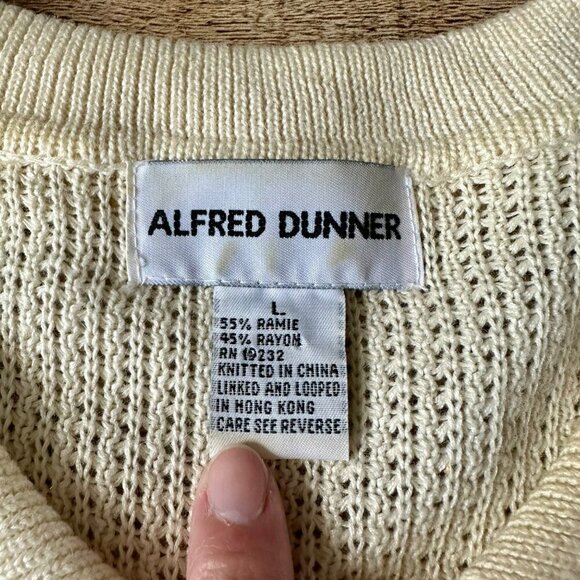 Vintage Alfred Dunner Floral Knit Cardigan Sweater L - Picture 5 of 8